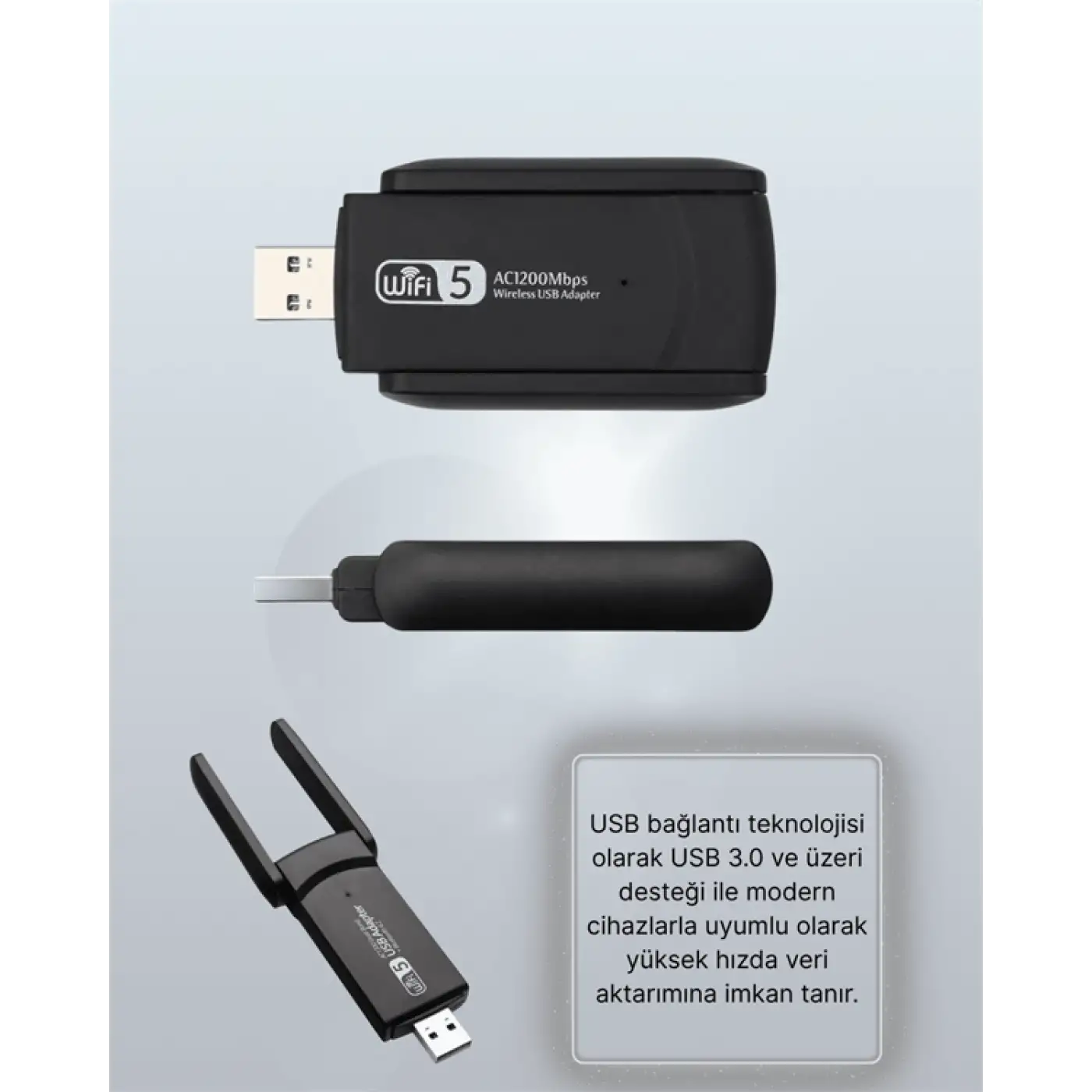 USB WiFi Adaptör – 1200 Mbps Hız