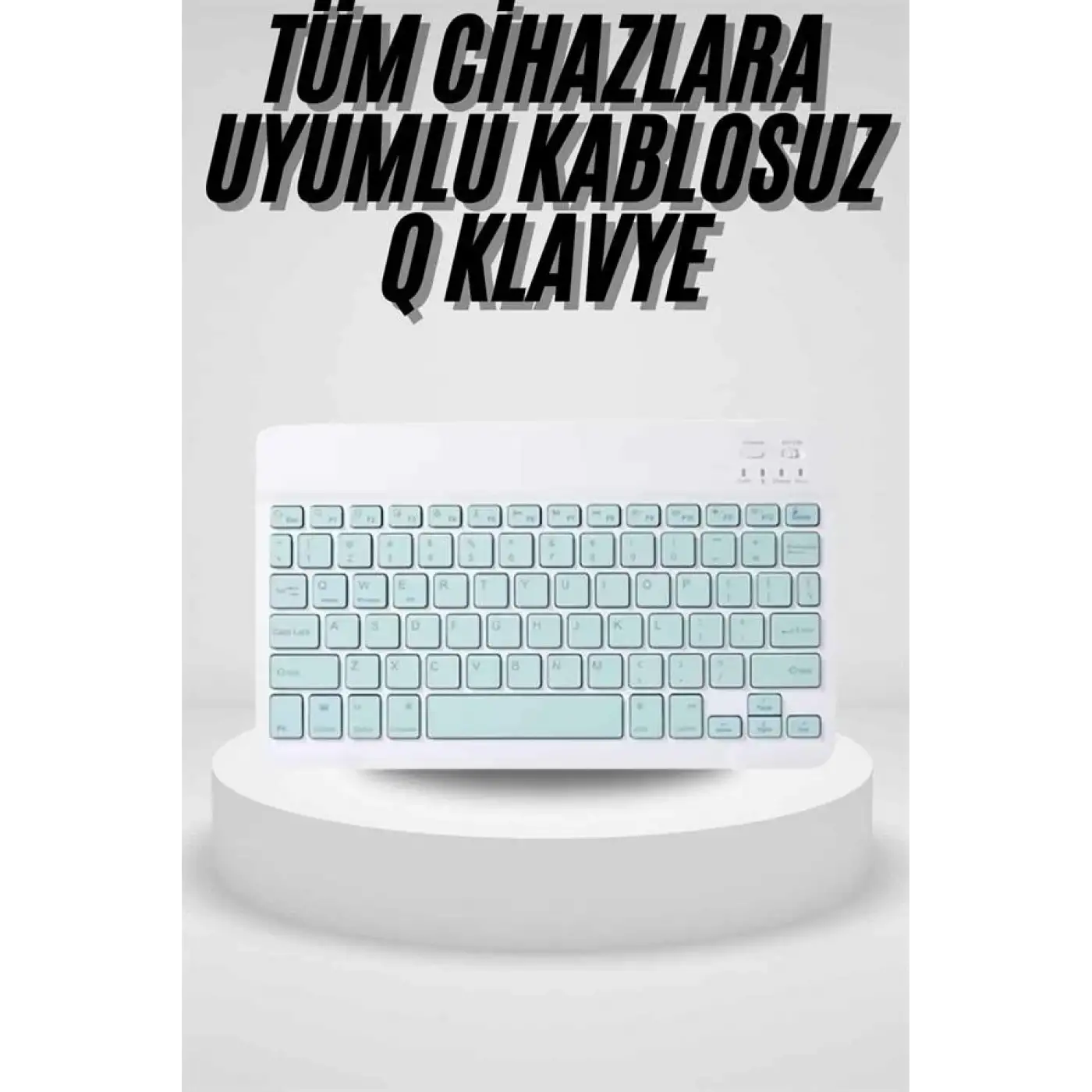 Uyumlu Kablosuz Bluetooth Şarj Edilebilir Mini Q Klavye