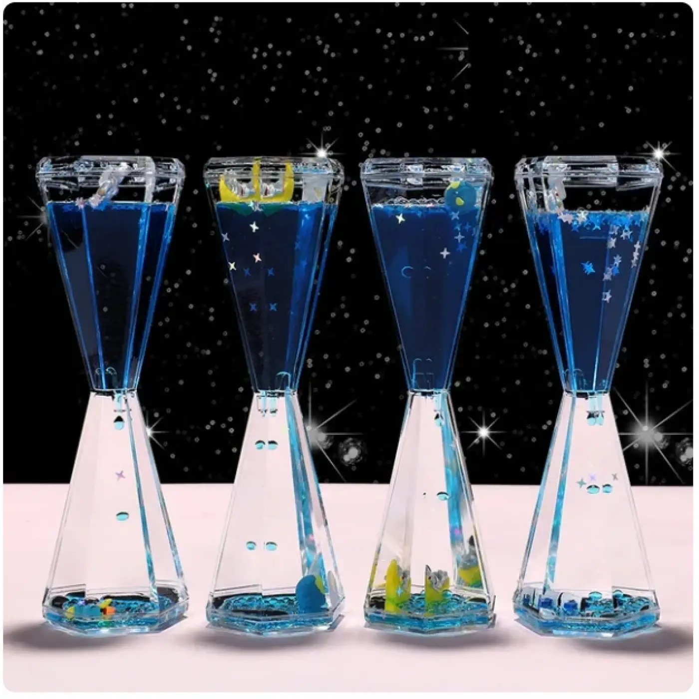 Uzay Temalı Dökülen Yağ Kum Saati