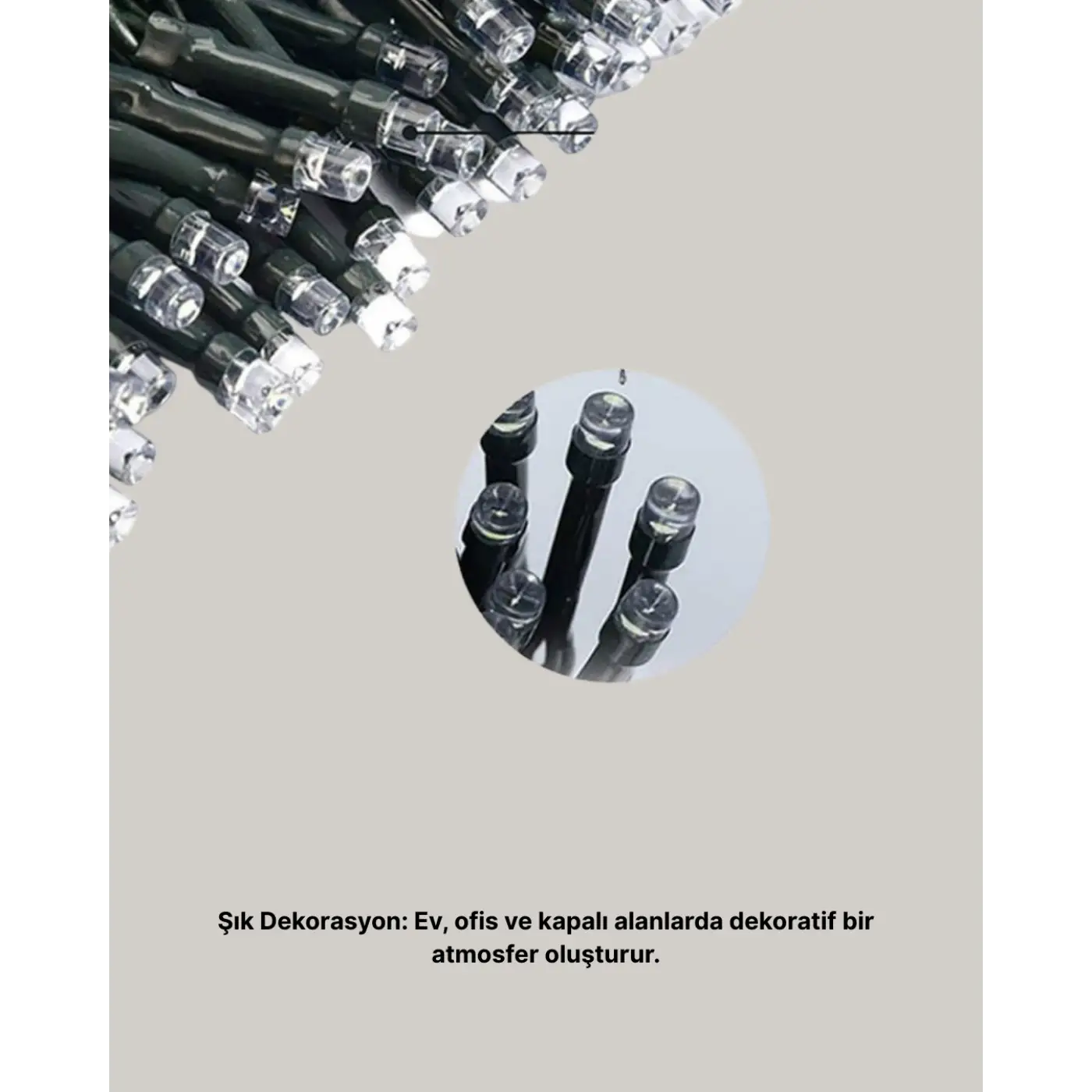 Uzun Ömürlü LED Teknolojili 10 Metre Şık Işıklı Süsleme Seti