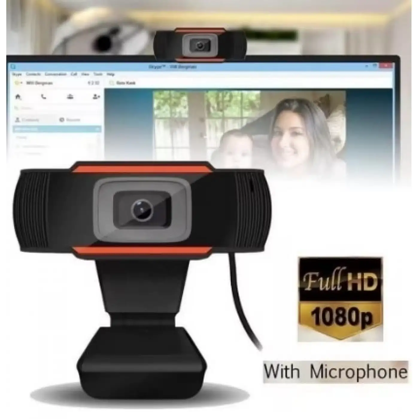 Webcam Orjınal 1080p Konferans Kamera Dahili Mikrofon Chat Görüntülü Sohbet Yayın Kamerası Hd Video