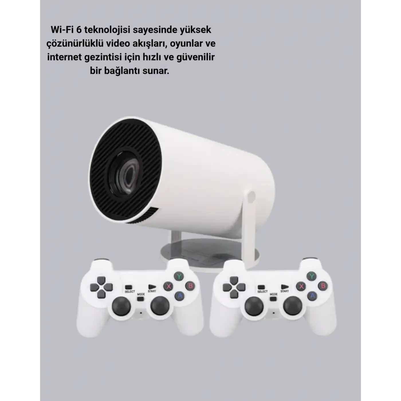 Wi-Fi 6 ve Bluetooth 5.0 Destekli 4K Akıllı Projeksiyon Cihazı