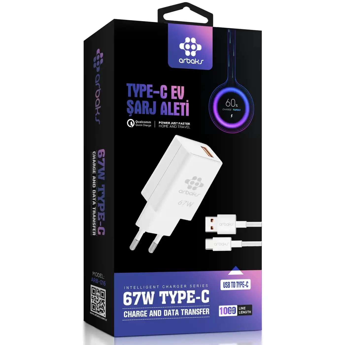 Xiaomi 67W TYPE-C Turbo Hızlı Şarj Aleti Arbaks Arb-016