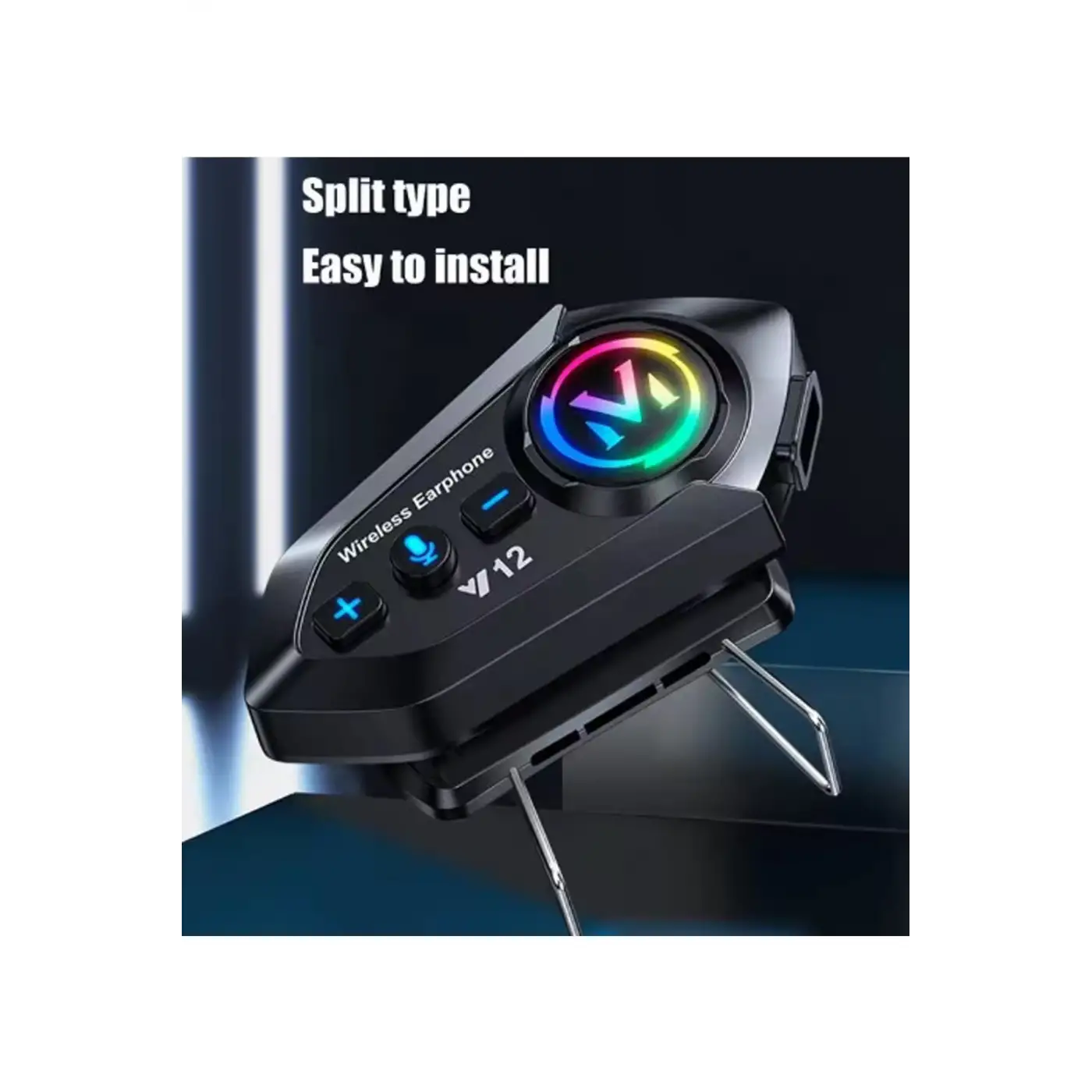 Y12  Motor Kask Kulaklık Rgb Modlu Radyolu Motosiklet Kulaklık 5.3 Bluetooth Intercom