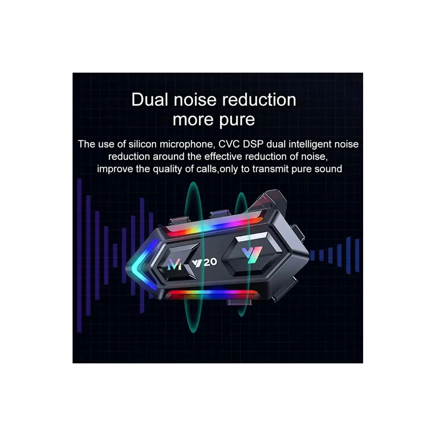Y20 Motor Kurye Kask Kulaklık Rgb Modlu Bluetooth Motosiklet Kulaklık 5.3 Bluetooth Interkom