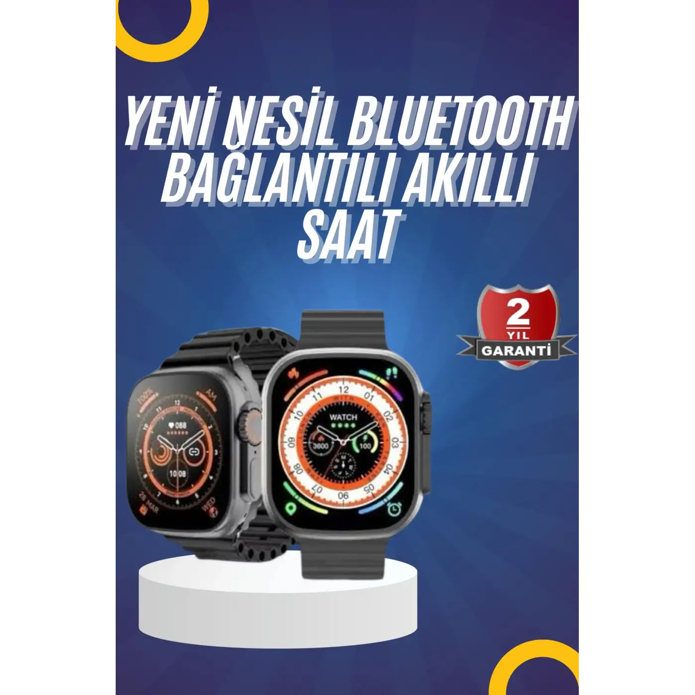 Yeni Model Akıllı Saat Ultra Smart Watch Gümüş Kasa 45mm Titreşim