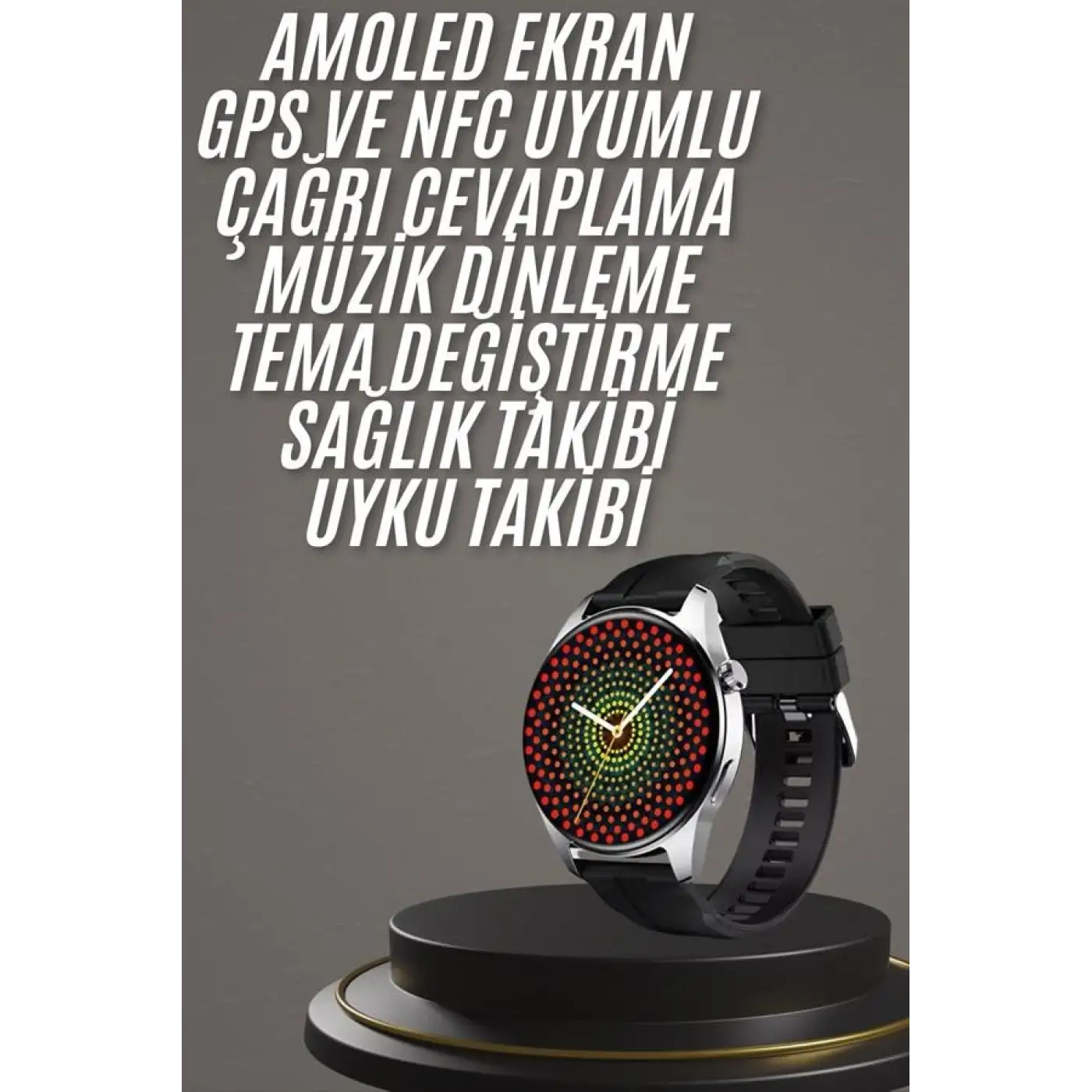 Yeni Nesil Akıllı Saat 1.5 Inç Amoled Ekran Çağrı Cevaplayabilen