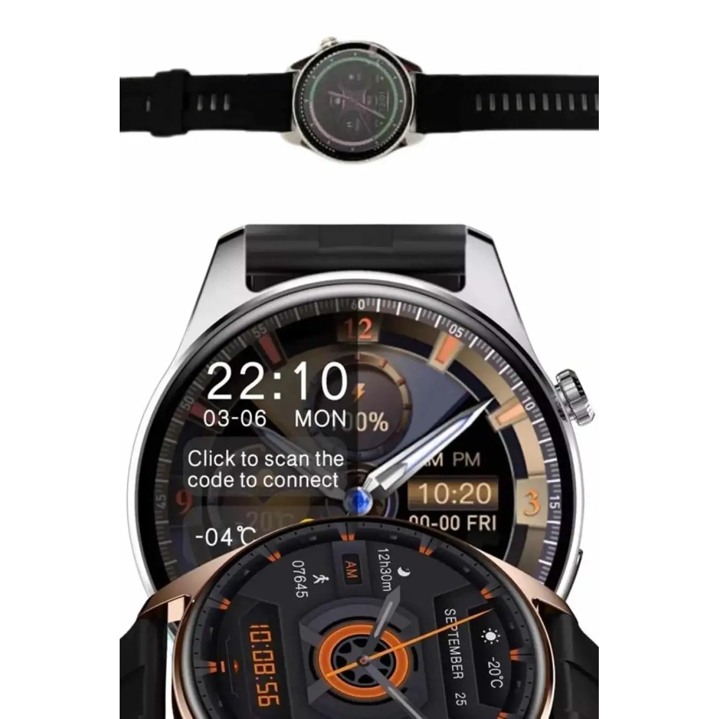 Yeni Nesil Akıllı Saat Çift Kordonlu 1.5 Inç Yuvarlak Ekran GPS ve NFC Uyumlu