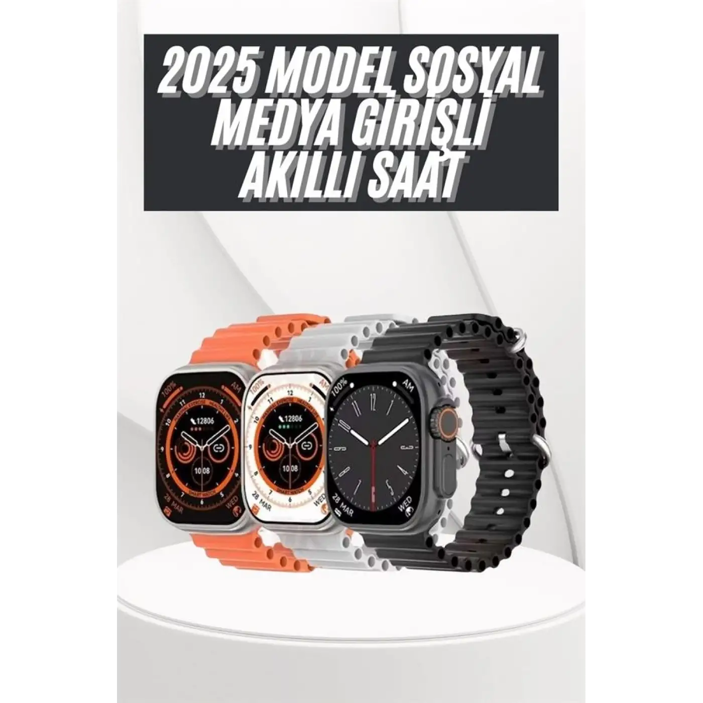 Yeni Nesil Akıllı Saat Uyku ve Sağlık Takibi Titeşimli Sesli Arama Mesaj ve Bildirim Görme