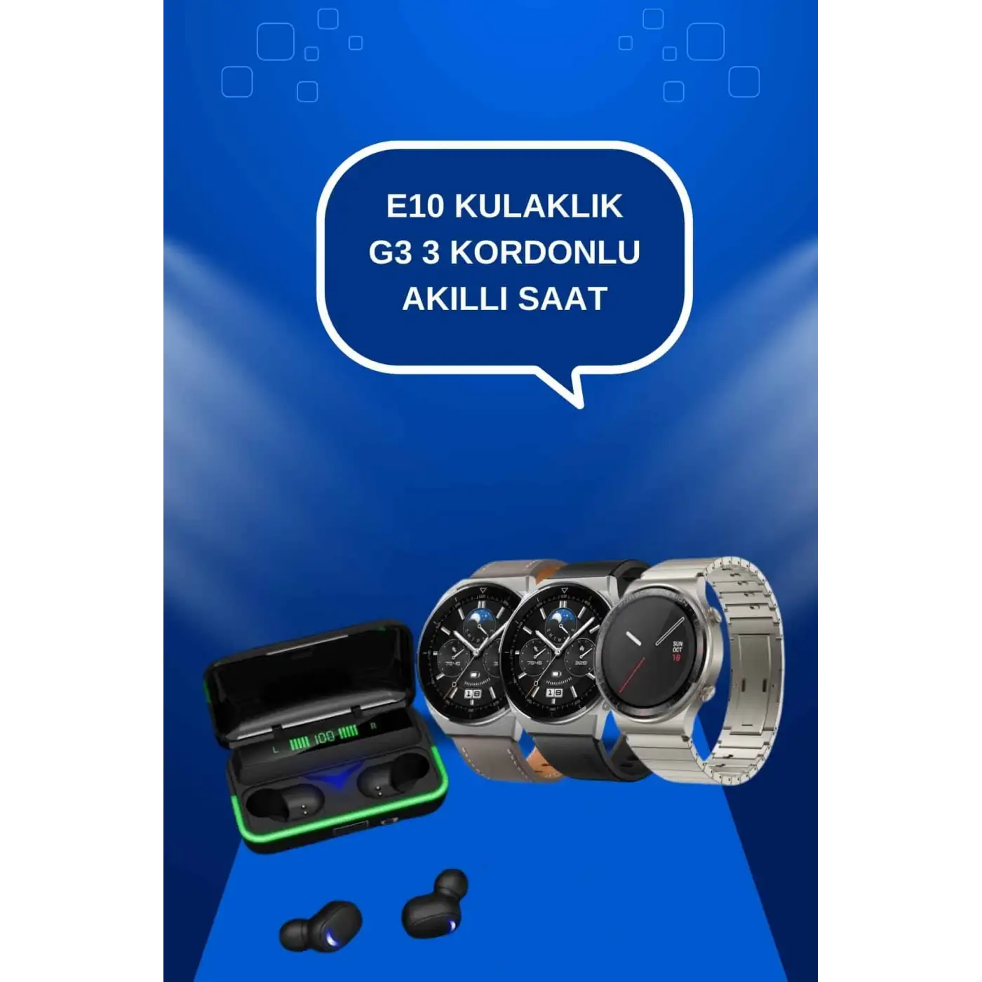 Yeni Nesil Akıllı Saat Ve Bluetooth Kulaklık Titreşim Bildirimleri Uyku Takibi
