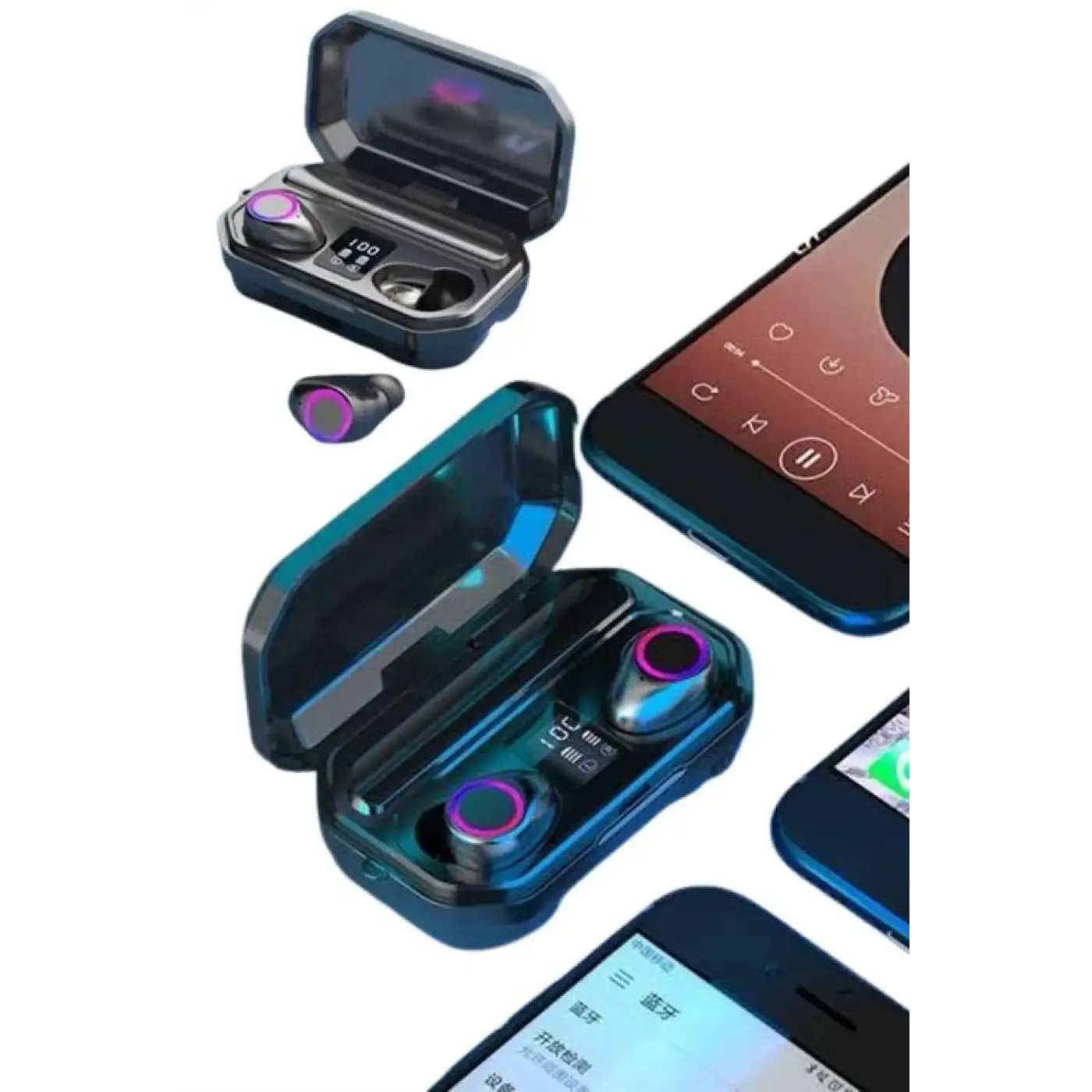 Yeni Nesil Bluetooth Kulaklık Uzun Pil Ömrü El Fenerli Dijital Şarj Göstergeli