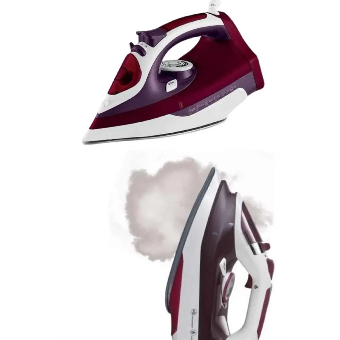 Yeni Nesil Kırmızı Buharlı Ütü 2200 Watt Seramik Tabanlı Yüksek Buhar Gücü
