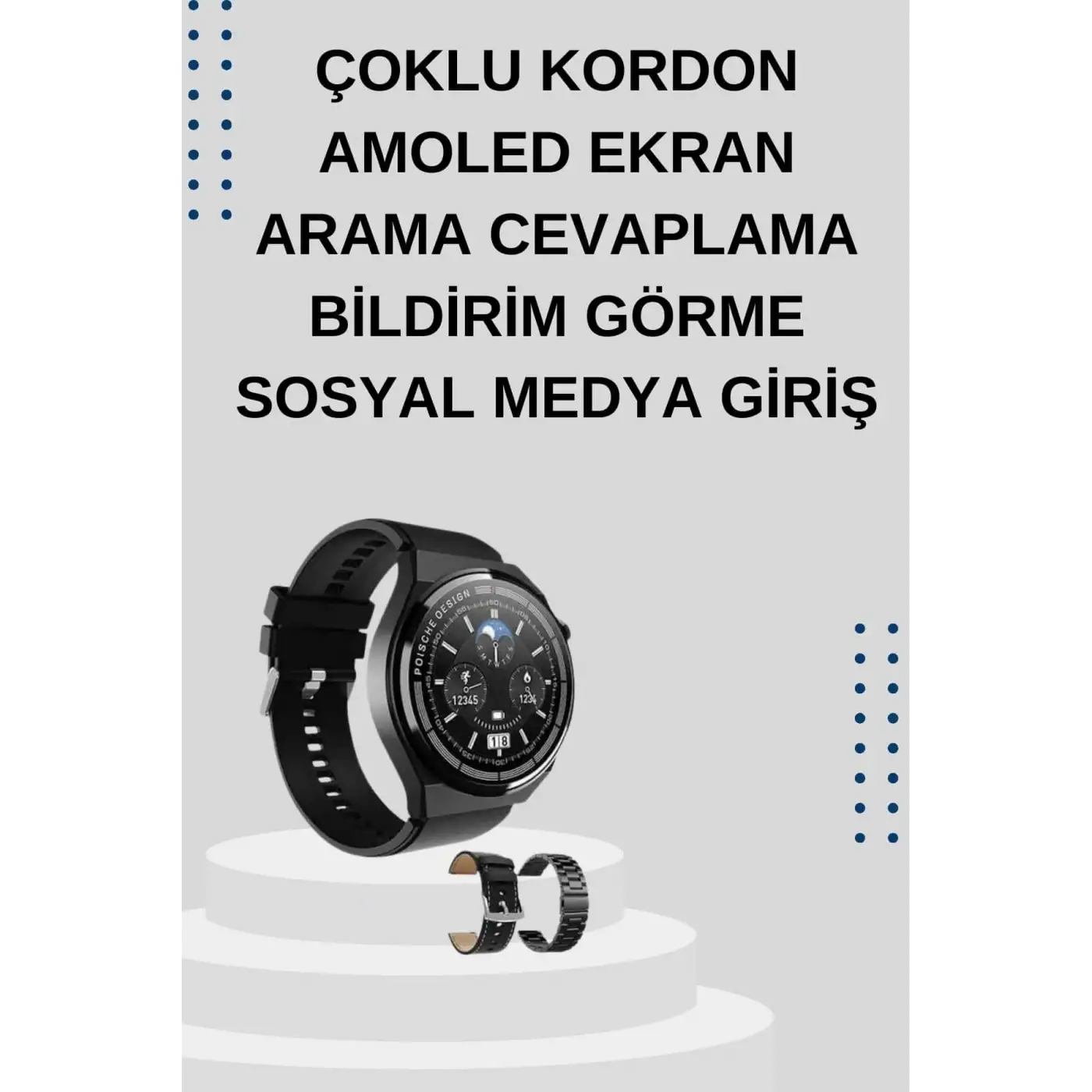 Yeni Nesil Sesli Görüşme Akıllı Saat ve Powerbank Çoklu Şarj Girişli Bluetooth Kulaklık Nabız Ölçer