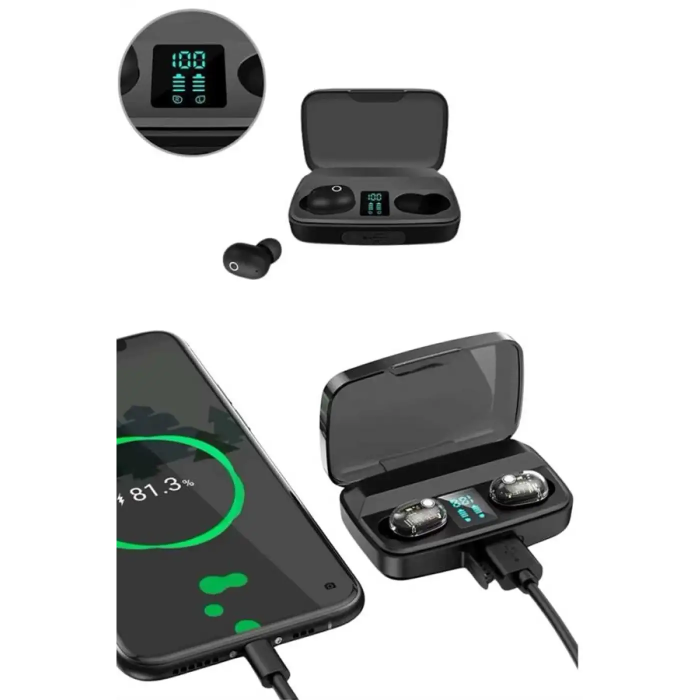 Yeni Nesil TWS Kablosuz Kulaklık Güçlü Batarya Yüksek Kalite Bluetooth 5.0 ANC Özelliği