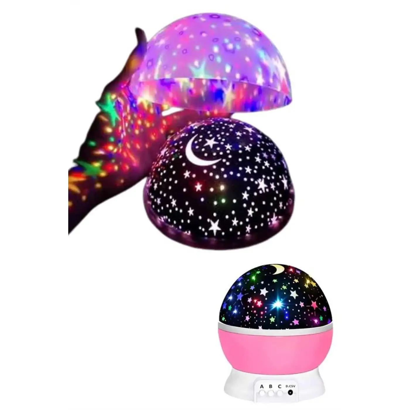 Yıldızlı Gece Lambası Mor Projeksiyon Görünümlü Masa Lambası Renk Değiştirebilen
