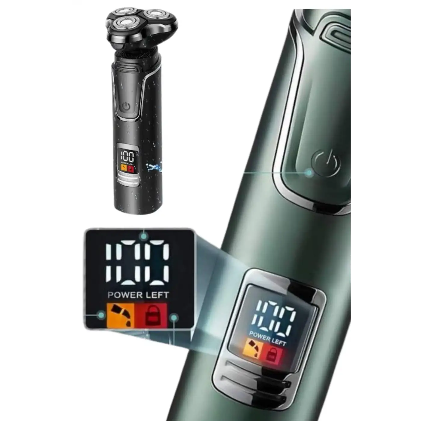 Yüksek Performanslı 3 Başlıklı Profesyonel Şarjlı Islak ve Kuru Kullanıma Uygun