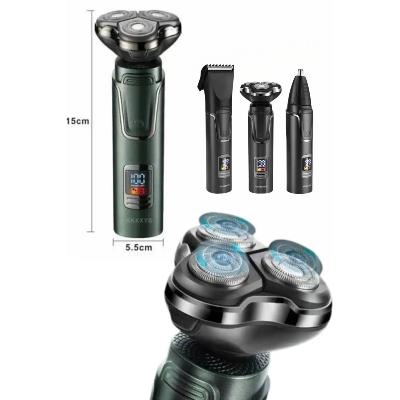 Yüksek Performanslı 3 Başlıklı Profesyonel Şarjlı Islak ve Kuru Kullanıma Uygun