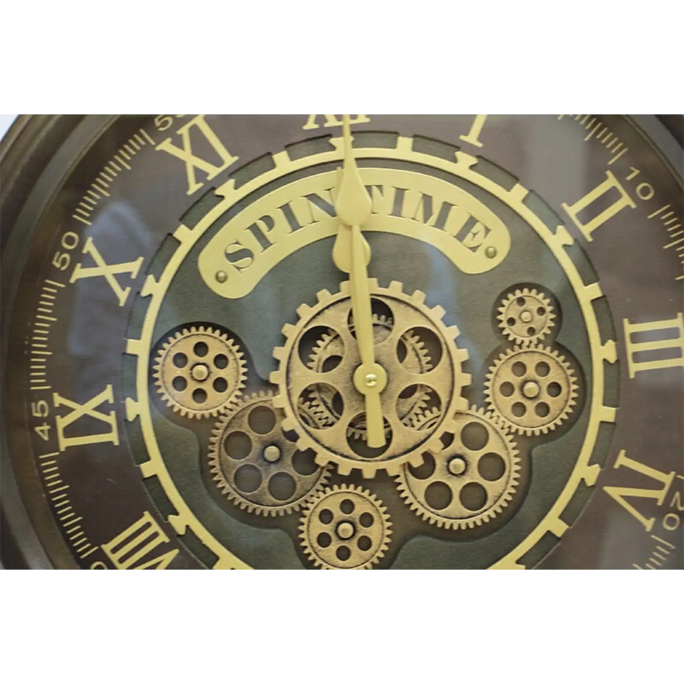 Yuvarlak Spintime Yeşiloksit Çarklı Metal Duvar Saati