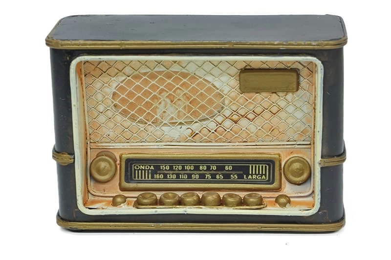 Vintage Tasarım Dekoratif Metal Radyo