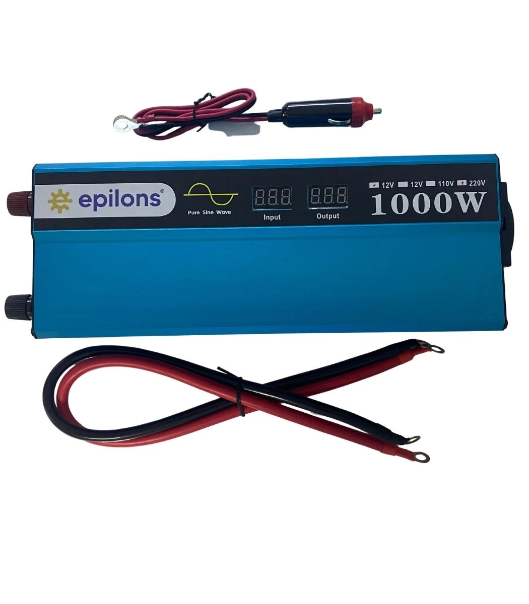 Epilons 12V 1000W Tam Sinus İnverter 220V Çevirici Taşınabilir Güç Kaynağı