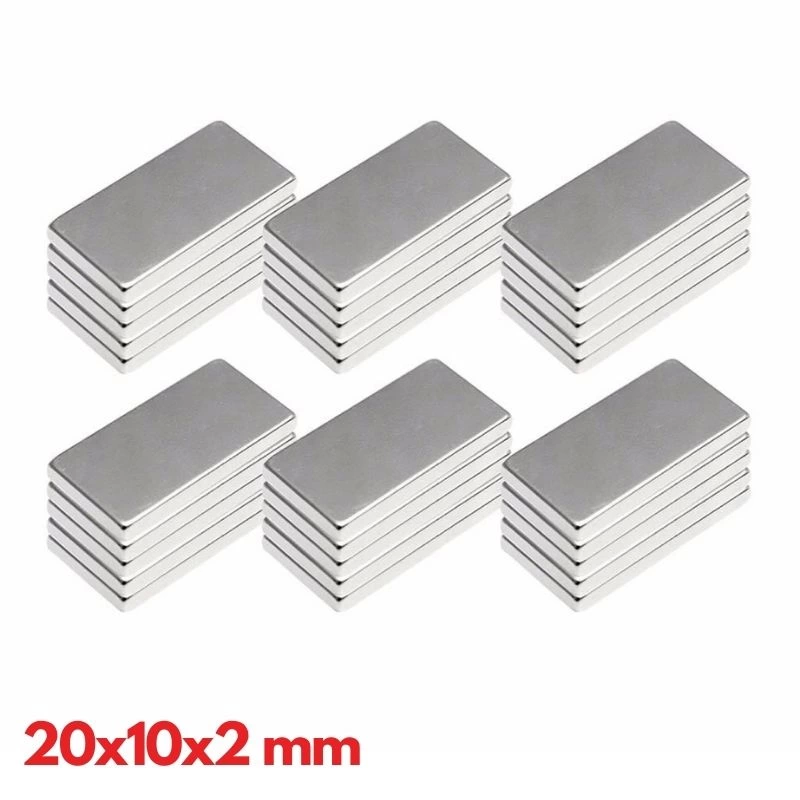 50 Adet 20X10X2 Mm Neodyum Mıknatıs , Köşeli N35 Nikel Kaplamalı Kaliteli Ve Dayanıklı Ürün