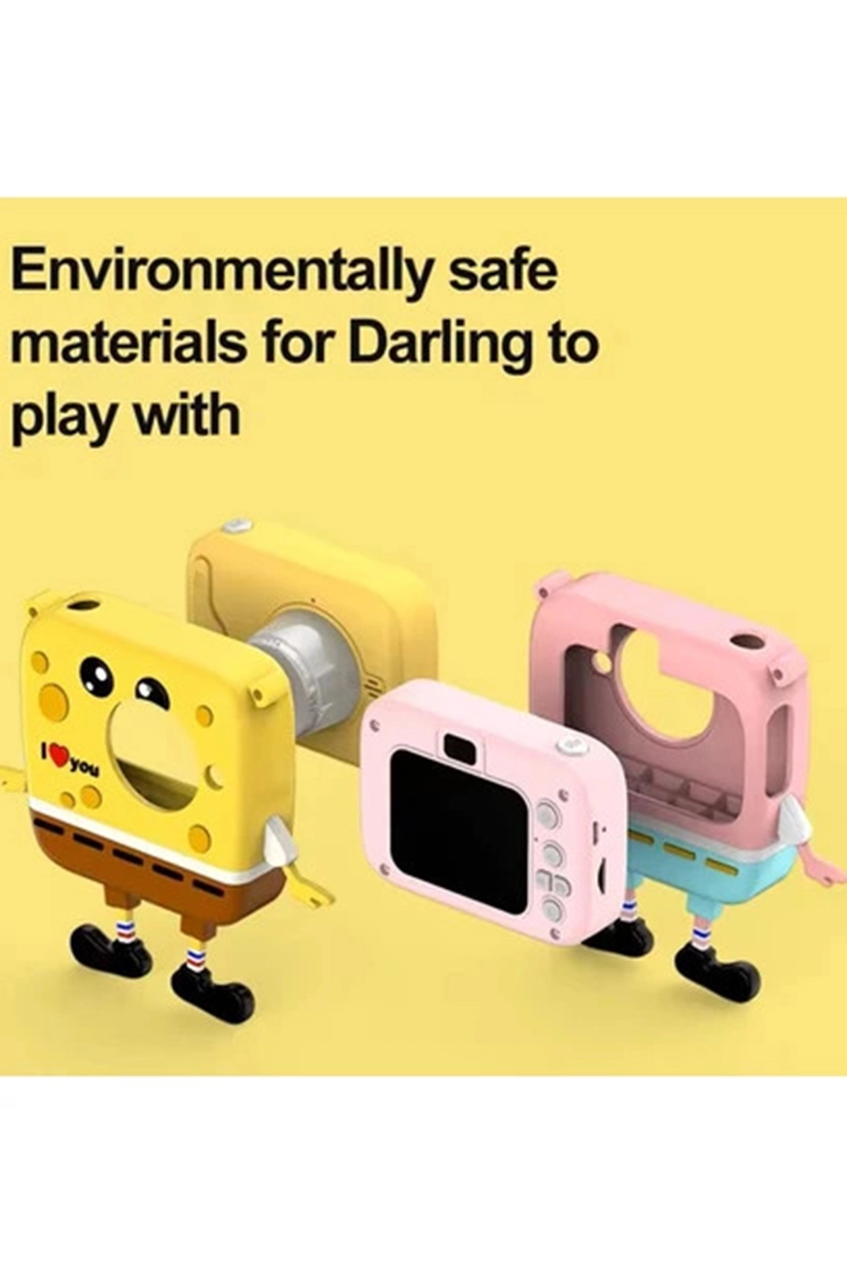 Sünger Bob Tasarımlı Yeni Nesil Çocuk Dijital Mini Fotoğraf Makinesi Çift Kamera Sünger Bob Tasarımlı Yeni Nesil Çocuk Dijital Mini Fotoğraf Makinesi Çift Kamera
