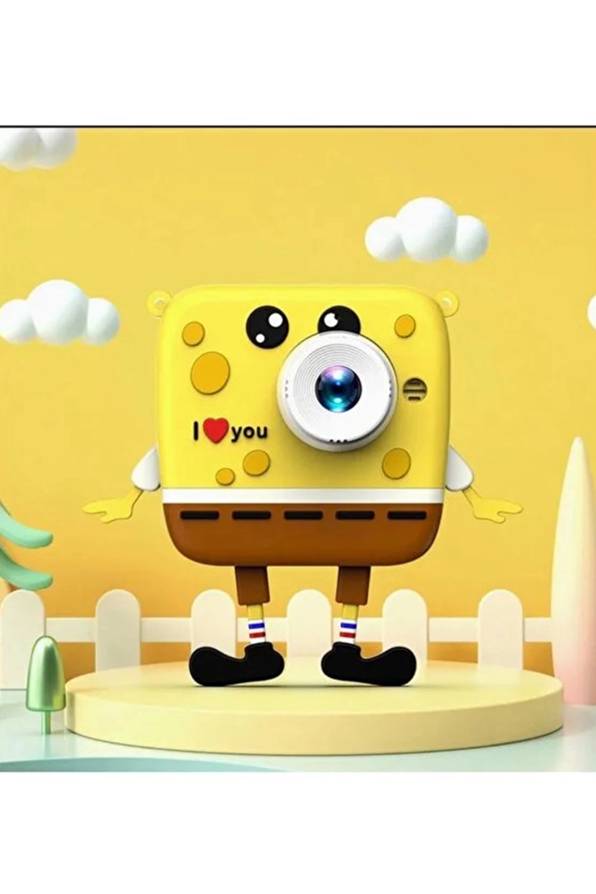 Sünger Bob Tasarımlı Yeni Nesil Çocuk Dijital Mini Fotoğraf Makinesi Çift Kamera Sünger Bob Tasarımlı Yeni Nesil Çocuk Dijital Mini Fotoğraf Makinesi Çift Kamera
