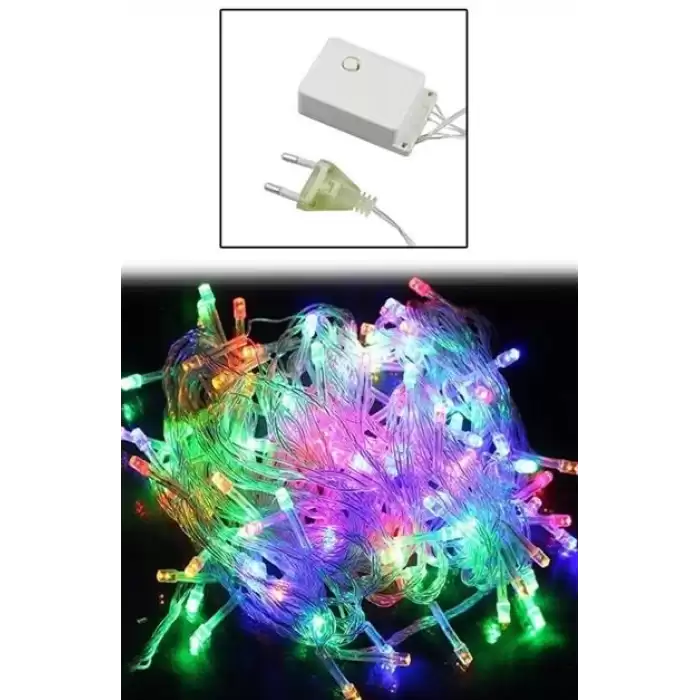 10 Metre 100 Ledli 8 Fonksiyonlu Karışık Renkli Rgb Led Lamba