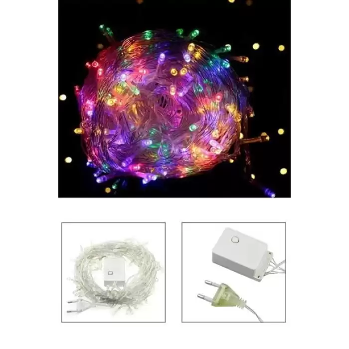 10 Metre 100 Ledli 8 Fonksiyonlu Karışık Renkli Rgb Led Lamba