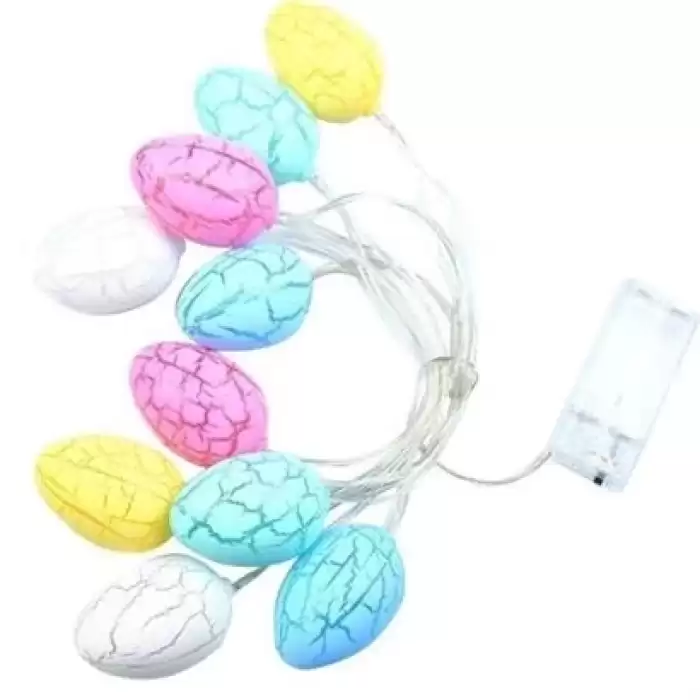 10lu Renkli Yumurta Şeklinde Dekoratif Dolama Led Aydınlatma