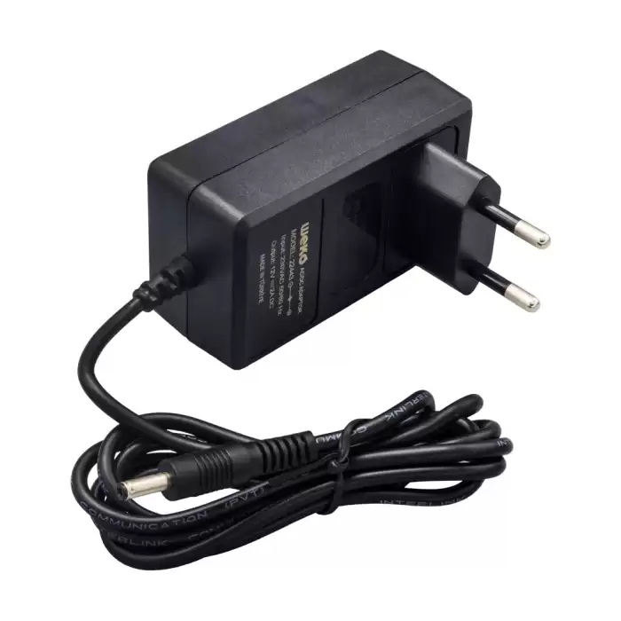 12 Volt - 2 Amper 2.5*0.7 Uçlu Yerli Üretim Plastik Kasa Priz Tipi Adaptör