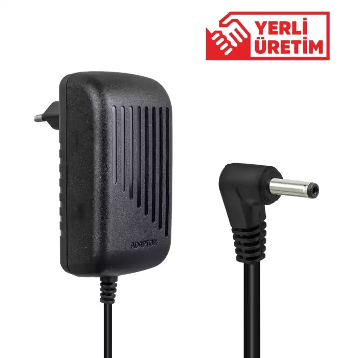 12 Volt - 3 Amper 3.5*1.35 Uçlu  Vera Yazar Kasa Pos Yerli Üretim Priz Tipi Plastik Kasa Adaptör