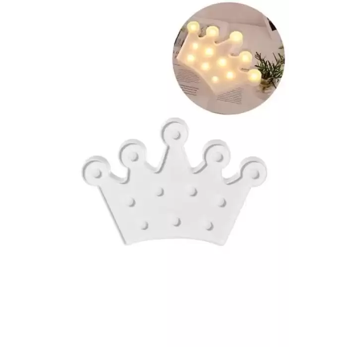 3d Dekoratif Pilli Kraliçe Tacı Model Led Masa ve Gece Lambası