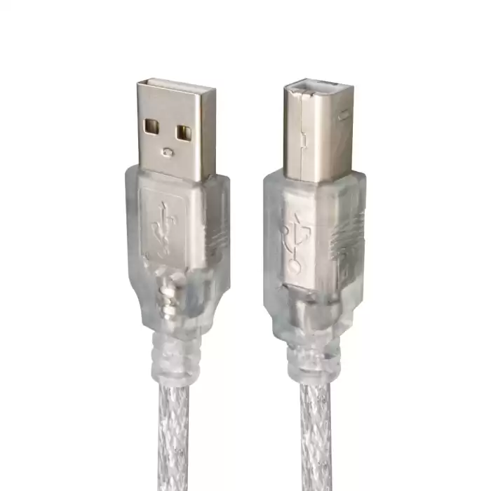 5 Metre 2.0v Şeffaf Usb Yazıcı Kablosu