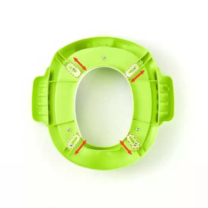 Kurbağa Model Çocuk-Bebek Yanlardan Tutmalı Yumuşak Süngerli Klozet Kapağı Adaptörü Yeşil