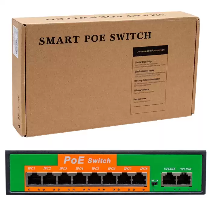 8+2 Port 10/100 Mbps 96 Watt Poe Ethernet Swıtch