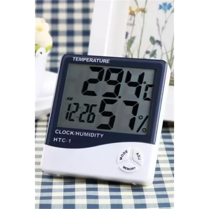Bebek Odası Masaüstü Dijital Termometre Nem Ölçer Higrometre Saat