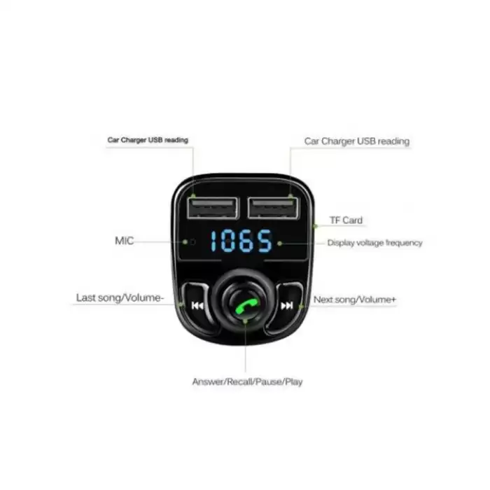 Bluetooth Fm Transmitter Car X8