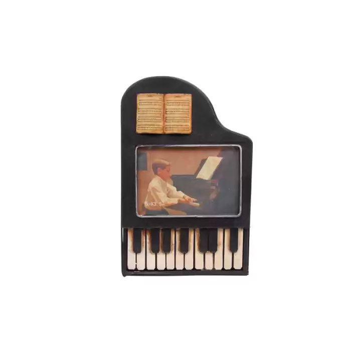 Vintage Tasarım Dekoratif Metal Çerçeve Piyano Temalı