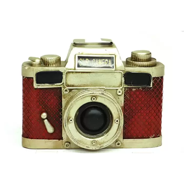 Vintage Tasarım Dekoratif Metal Fotoğraf Makinesi