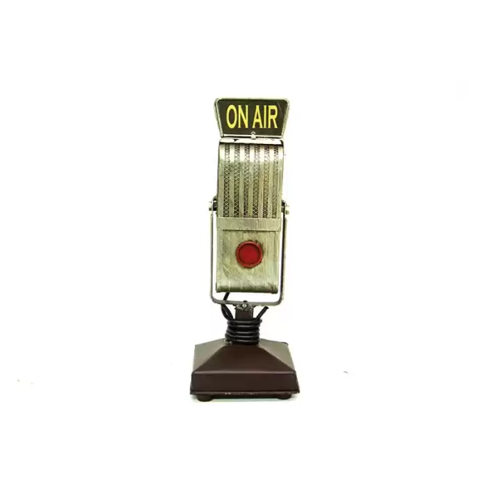 Vintage Tasarım Dekoratif Metal Mikrofon