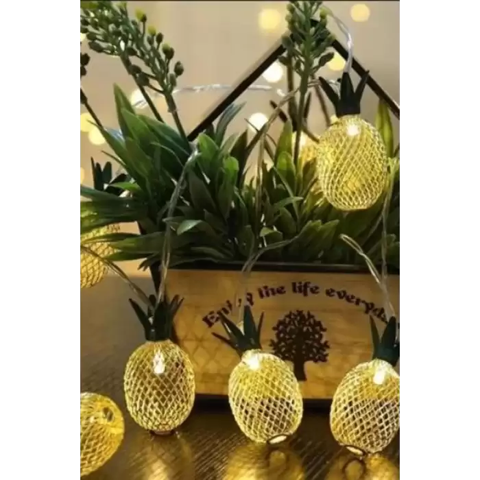 Dekoratif Pilli Pineapple Ananas Pilli Şerit Led Işık (1 Metre)