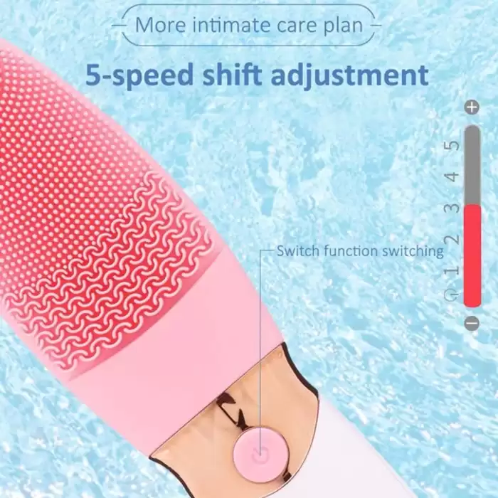 Derin Gözenek Temizliği İçin İnce Kaba Silikon Uçlu Elektrikli Yüz Temizleme Fırçası