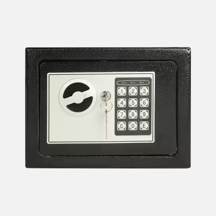 Kilitli Güvenli ve Tasarımlı Ev Ofis Tipi Şifreli Kasa (siyah)