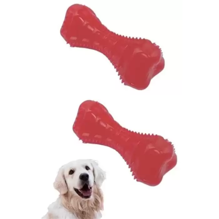 Köpekler İçin Diş Kaşıma Oyuncağı Tırtıklı Yapıda Plastik Dumbell