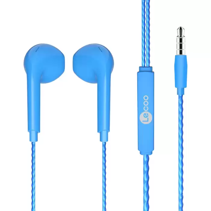 Lenovo Lecoo Eh104bl 3.5mm Jacklı Kablolu Kulak İçi Mikrofonlu Mavi Kulaklık