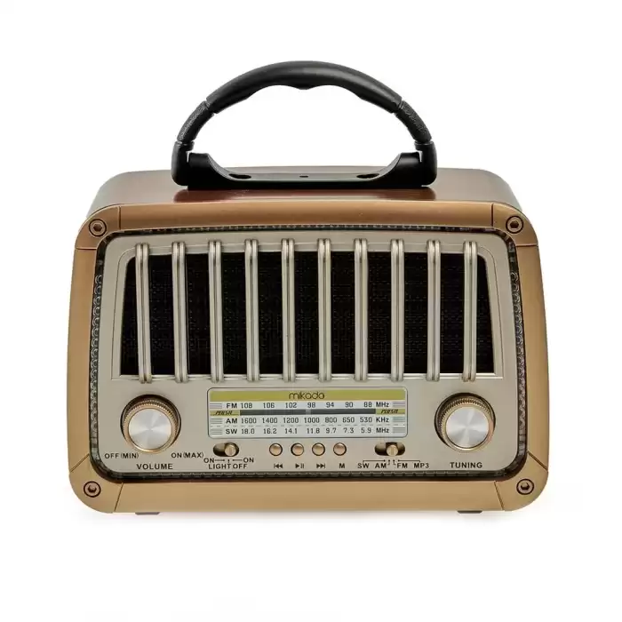 Mıkado Mdr-327 Ahşap Usb-tf Destekli Bluetooth Fm/am/sw 3 Band Nostaljik Radyo