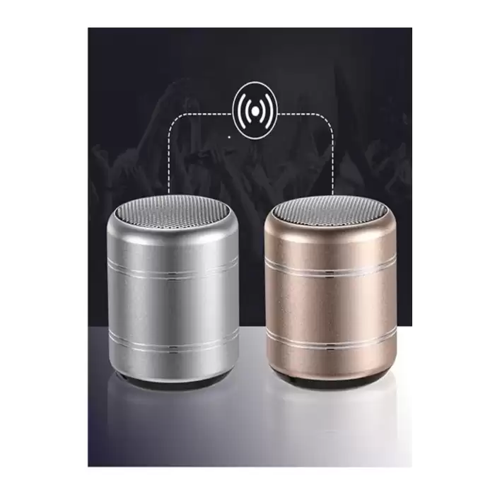 Mini Alüminyum TWS Kablosuz Bluetooth Hoparlör – Yuvarlak Metal Tasarım, Yüksek Bas ve Taşınabilir Özellikler