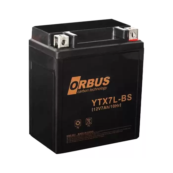 Orbus Ytx7l-bs 12 Volt - 7 Amper Asit İçinde Karbon Motosiklet Aküsü