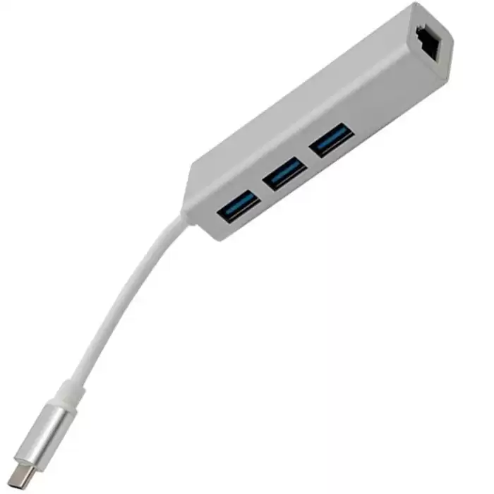 Pm-18229 Usb Type-c 3.0 3 Port Hub + Gıgabıt Ethernet Adaptör